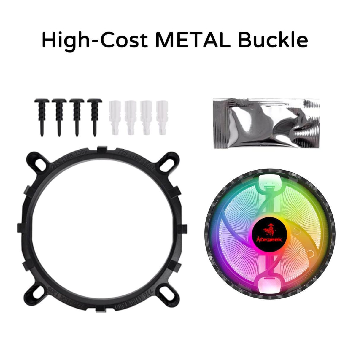 Hydraulic Bearing CPU Fan Cooler RGB Colorful Low Noise OCFANRGB